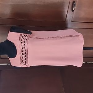 ANN TAYLOR Dusty Rose Sleeveless Top with Battenberg Lace Detailing Size S